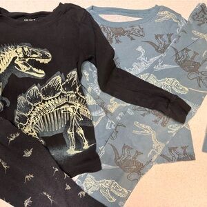 Carter's Black and Blue Dinosaur Skeleton Pajama Set